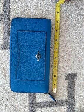 Coach Blue Leather Zip Wallet